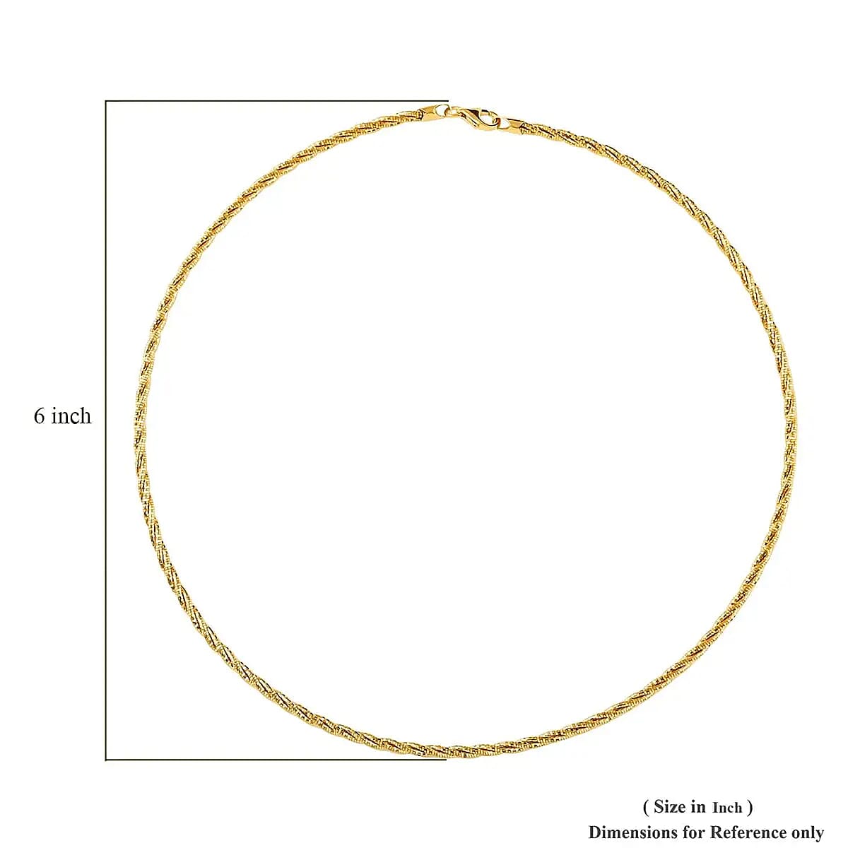 3 Row Twist Spring Omega Necklace, 14K Yellow Gold Over Sterling Silver Necklace, 18 Inch Necklace  2.7mm 13.10 Grams image number 6