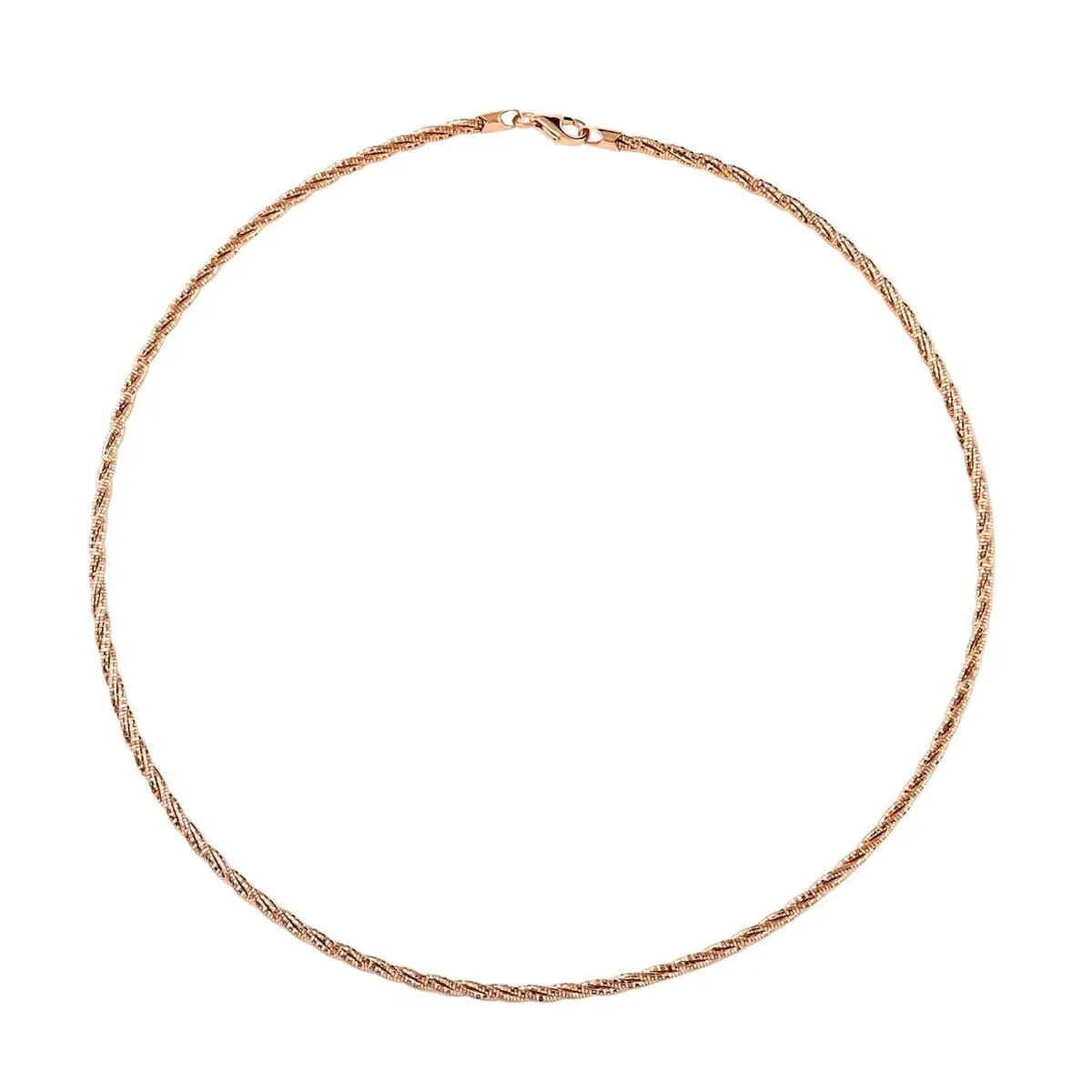 3 Row Twist Spring Omega Necklace, 14K Rose Gold Over Sterling Silver Necklace, 18 Inch Necklace  2.7mm 13.20 Grams image number 0