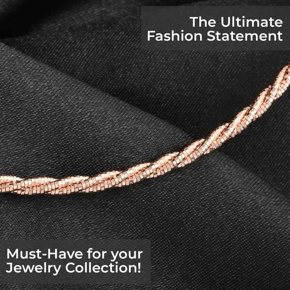 3 Row Twist Spring Omega Necklace, 14K Rose Gold Over Sterling Silver Necklace, 18 Inch Necklace  2.7mm 13.20 Grams image number 1