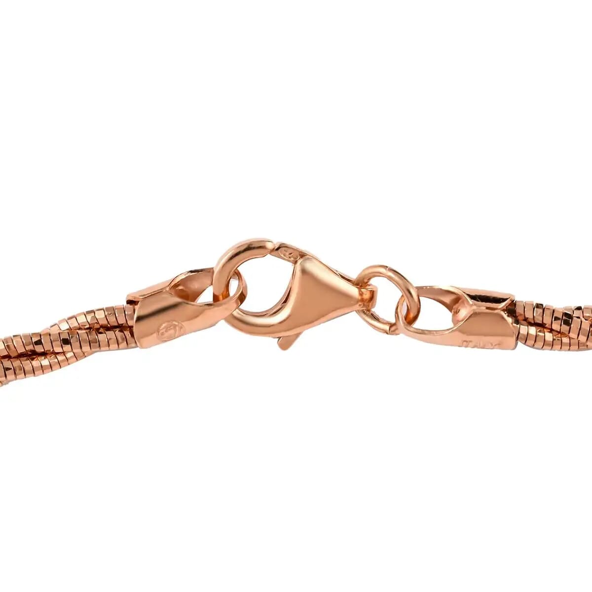 3 Row Twist Spring Omega Necklace, 14K Rose Gold Over Sterling Silver Necklace, 18 Inch Necklace  2.7mm 13.20 Grams image number 4
