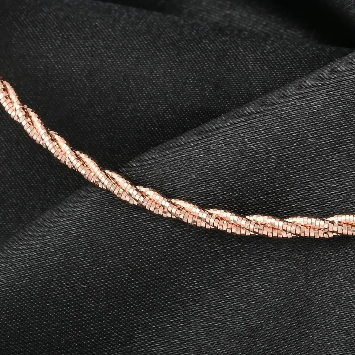 3 Row Twist Spring Omega Necklace, 14K Rose Gold Over Sterling Silver Necklace, 18 Inch Necklace  2.7mm 13.20 Grams image number 5