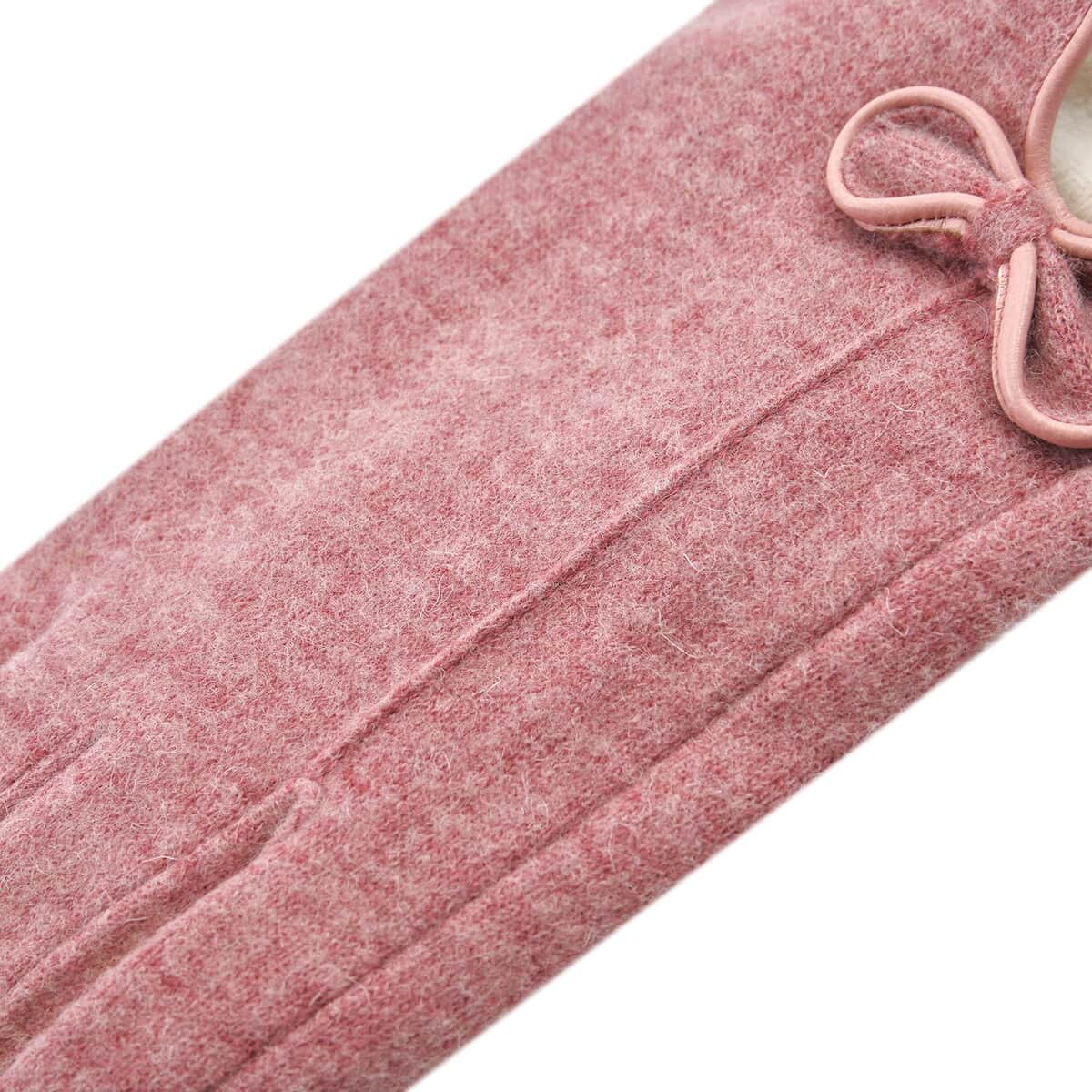 Pink Cashmere Warm Gloves with Bowknot and Equipped Touch Screen Friendly image number 5