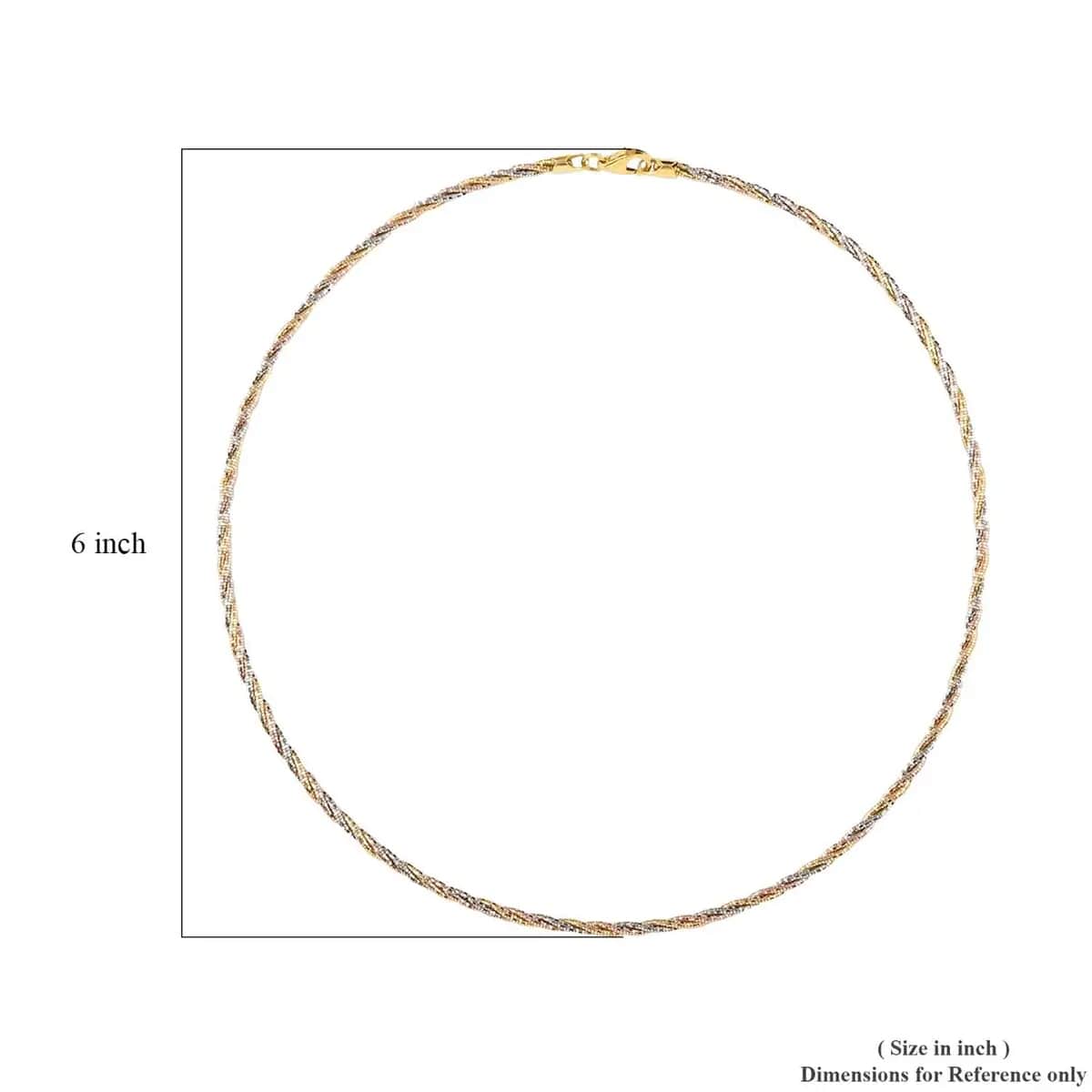 Buy 3 Row Twist Spring Omega Necklace 14K Rose Gold And Yellow