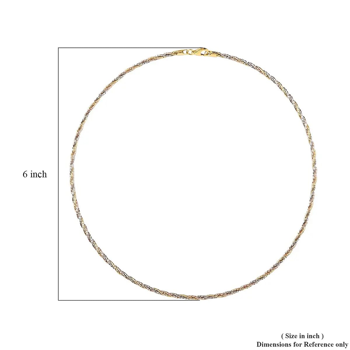 3 Row Twist Spring Omega Necklace, 14K Rose Gold And Yellow Gold Over Sterling Silver Necklace, 18 Inch Necklace, Dual Tone Necklace  2.7mm 13.20 Grams image number 6