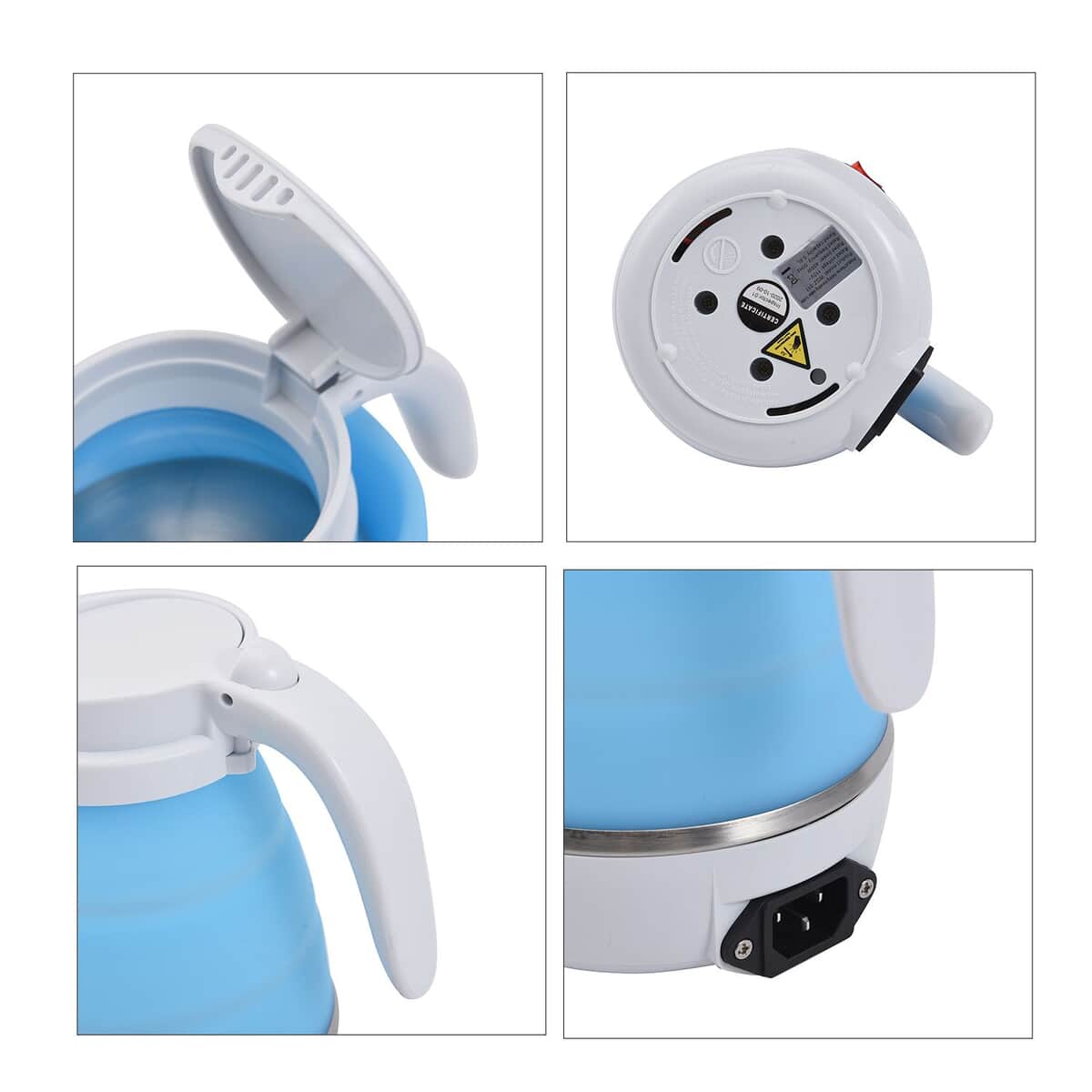 Blue Silicone Foldable Electric Kettle in Stainless Steel - 0.6L (UL Certificate Plug) image number 5
