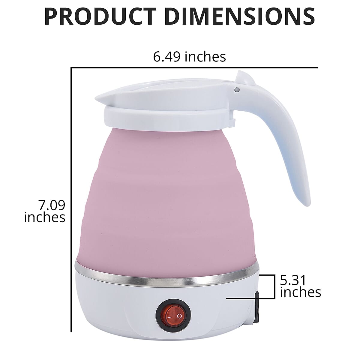 Pink Silicone Foldable Electric Kettle in Stainless Steel - 0.6L (UL Certificate Plug) image number 4