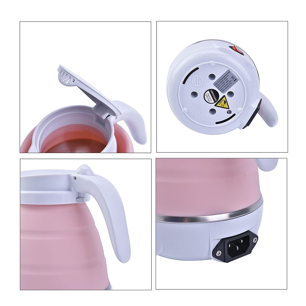 Pink Silicone Foldable Electric Kettle in Stainless Steel - 0.6L (UL Certificate Plug) image number 5