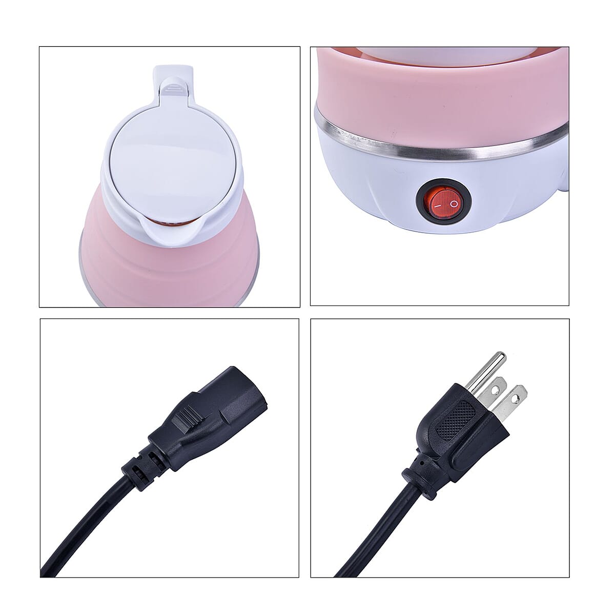 Pink Silicone Foldable Electric Kettle in Stainless Steel - 0.6L (UL Certificate Plug) image number 6