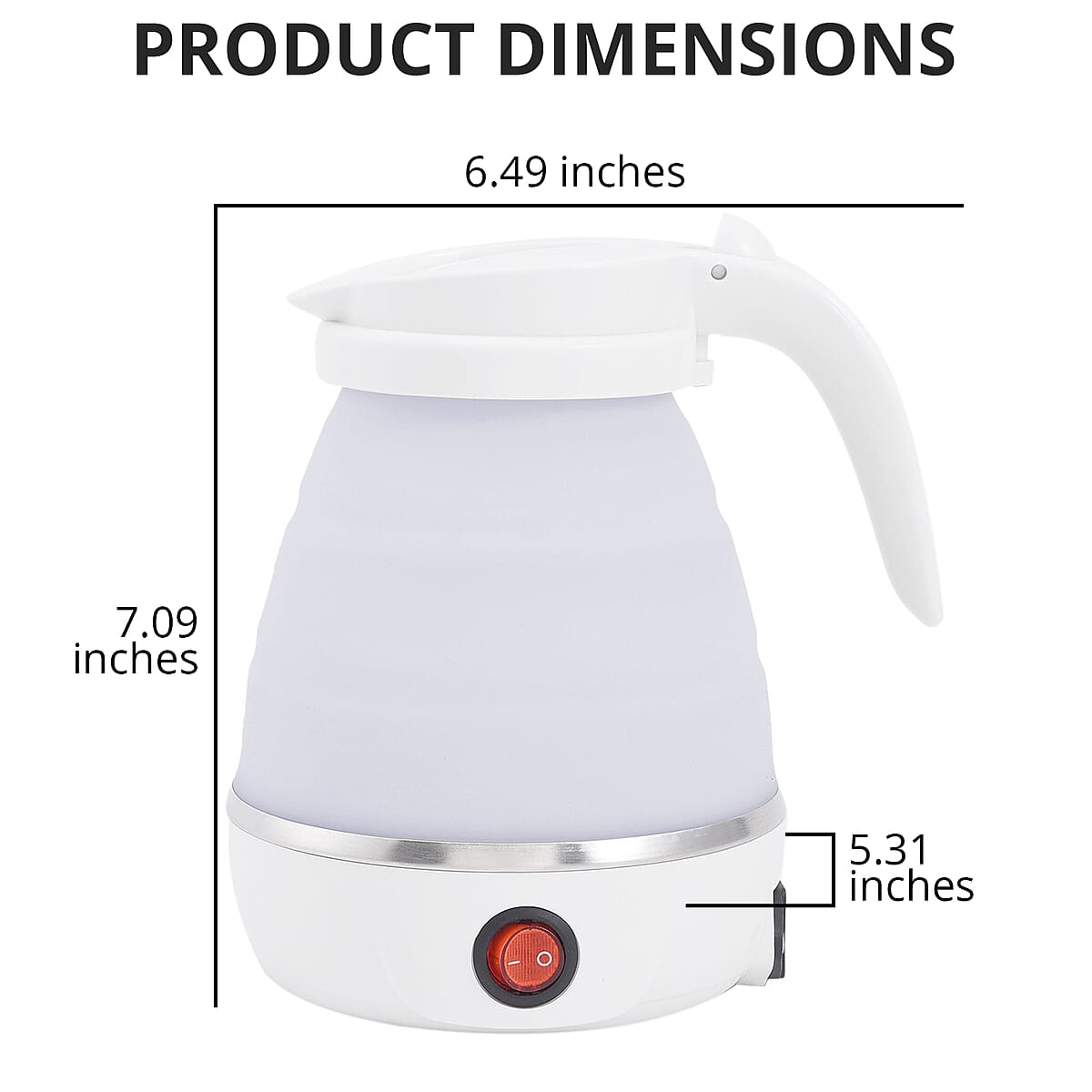 White Silicone Foldable Electric Kettle in Stainless Steel - 0.6L (UL Certificate Plug) image number 4