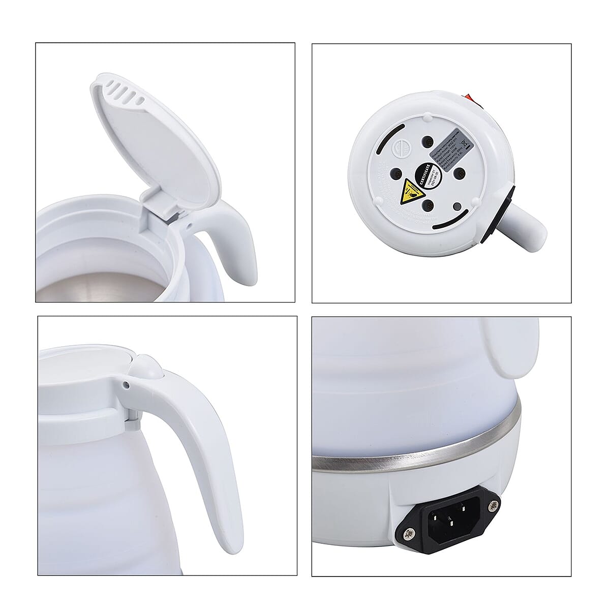 White Silicone Foldable Electric Kettle in Stainless Steel - 0.6L (UL Certificate Plug) image number 5