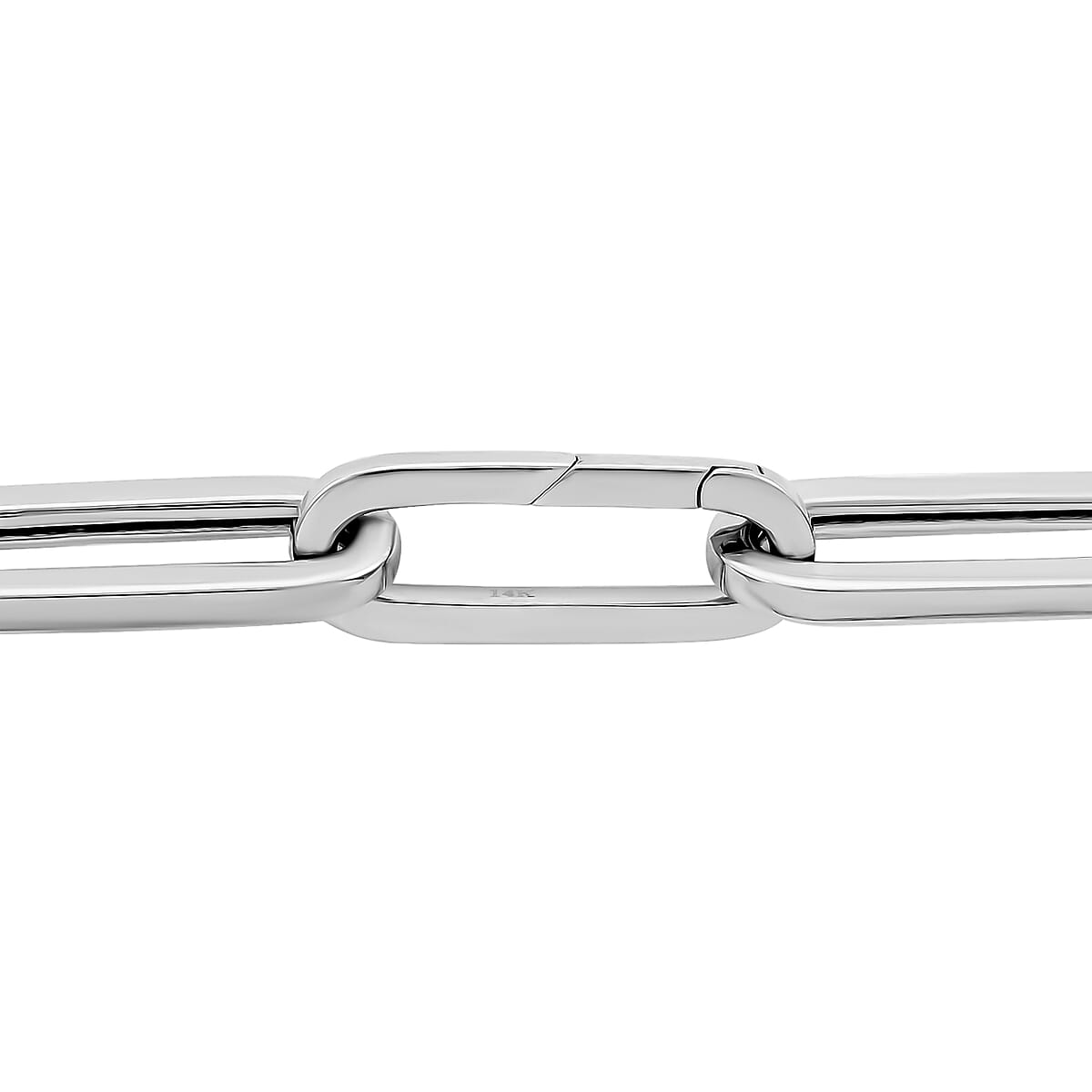 14K White Gold Diamond Paper Clip Chain Necklace 18 Inches 24.30 Grams 0.50 ctw image number 2