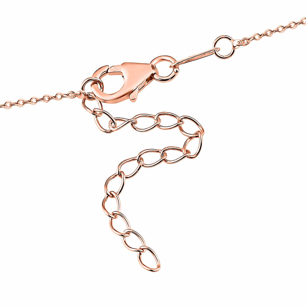 NY Closeout Natural Champagne Diamond Pressure Set Floral Necklace 18 Inches in 14K Rose Gold Over Sterling Silver 0.33 ctw