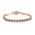 Natural Champagne Diamond Tennis Bracelet, 14K Rose Gold Plated Sterling Silver Bracelet, Diamond Jewelry For Her (7.50 In) 4.50 ctw image number 0