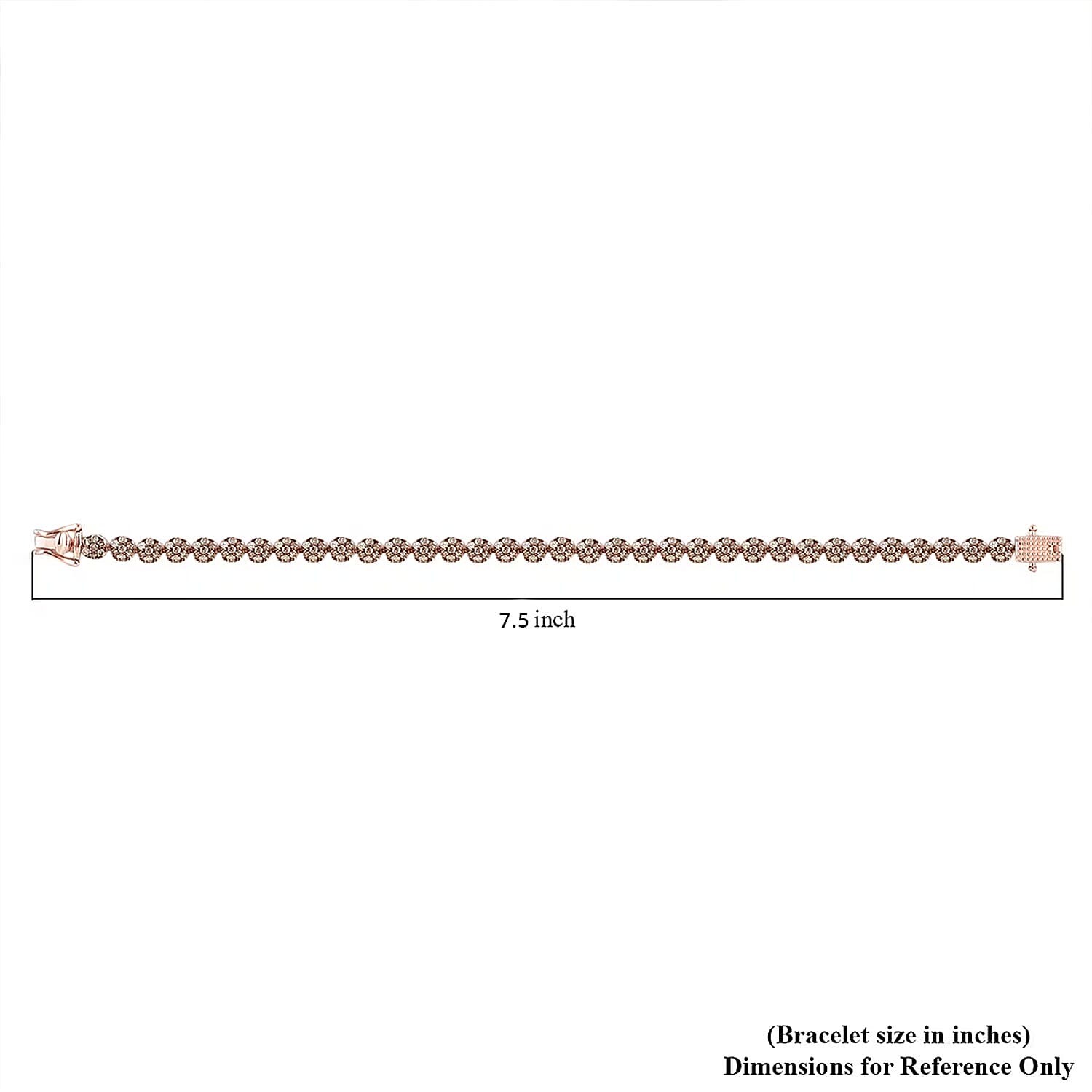 Natural Champagne Diamond 4.50 ctw Tennis Bracelet, 14K Rose Gold Plated Sterling Silver Bracelet, Diamond Jewelry For Her (7.50 In)