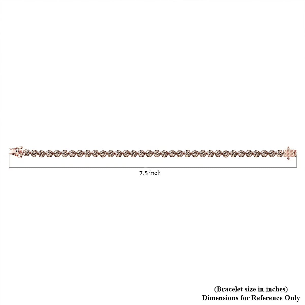 Natural Champagne Diamond 4.50 ctw Tennis Bracelet, 14K Rose Gold Plated Sterling Silver Bracelet, Diamond Jewelry For Her (7.50 In) image number 6