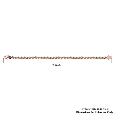 Natural Champagne Diamond 4.50 ctw Tennis Bracelet, 14K Rose Gold Plated Sterling Silver Bracelet, Diamond Jewelry For Her (7.50 In)