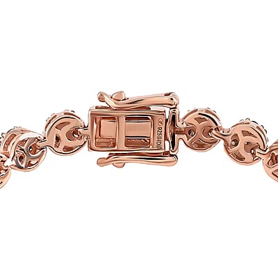 Natural Champagne Diamond 4.50 ctw Tennis Bracelet, 14K Rose Gold Plated Sterling Silver Bracelet, Diamond Jewelry For Her (7.50 In)