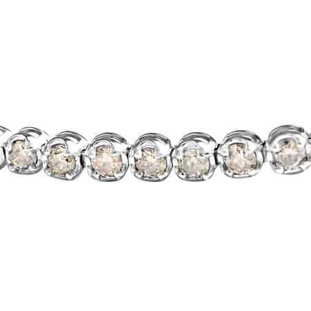 18K White Gold Natural Champagne Diamond Tennis Bracelet (7.25 In) 4.75 Grams 2.00 ctw image number 2
