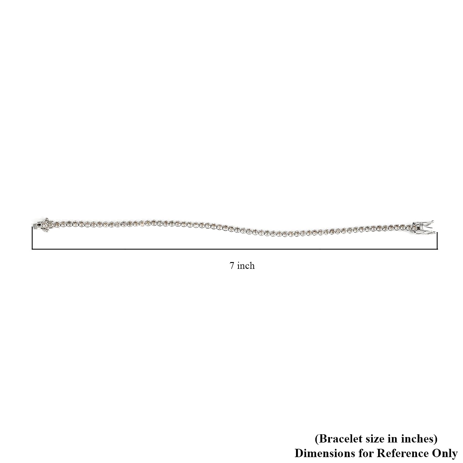 18K White Gold Natural Champagne Diamond Tennis Bracelet (7.25 In) 4.75 Grams 2.00 ctw