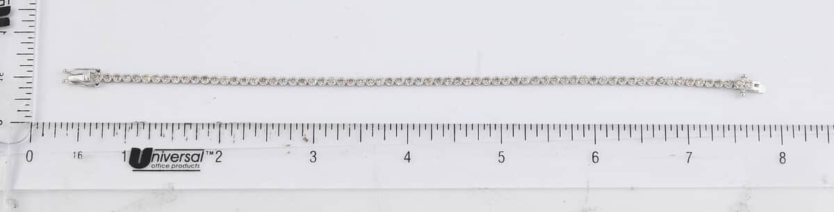 18K White Gold Natural Champagne Diamond Tennis Bracelet (7.25 In) 4.75 Grams 2.00 ctw image number 5