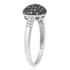 Multi Diamond Cluster Ring in Rhodium and Platinum Over Sterling Silver (Size 7.0) 0.50 ctw image number 3