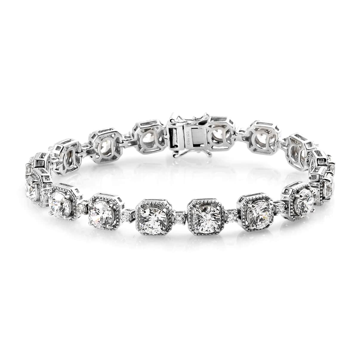 Lustro Stella Made with Finest CZ Station Bracelet in Platinum Over Sterling Silver (7.25 In) 26.30 ctw image number 0
