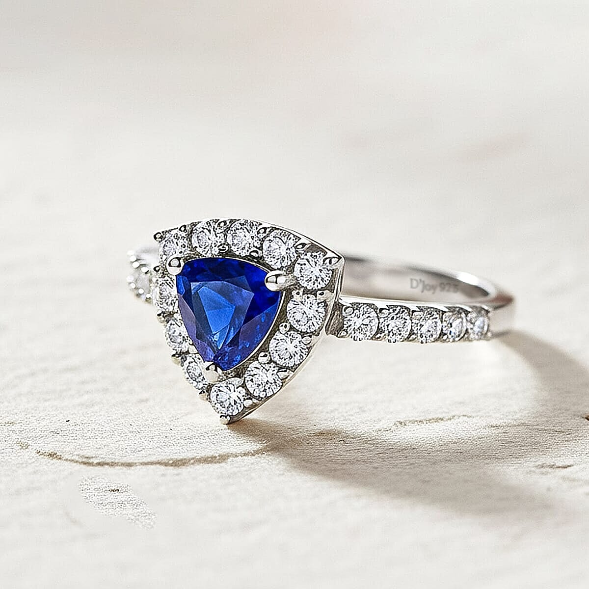 Tanzanite and Natural White Zircon Ring in Platinum Over Sterling Silver (Size 7.0) 1.10 ctw image number 1