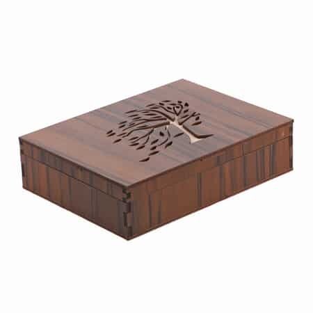 Pine Wood Jewellery box with Single Partition inside of size 6*8  image number 0