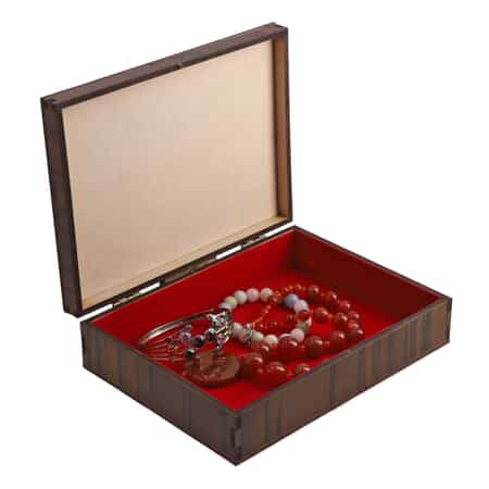 Pine Wood Jewellery box with Single Partition inside of size 6*8  image number 5