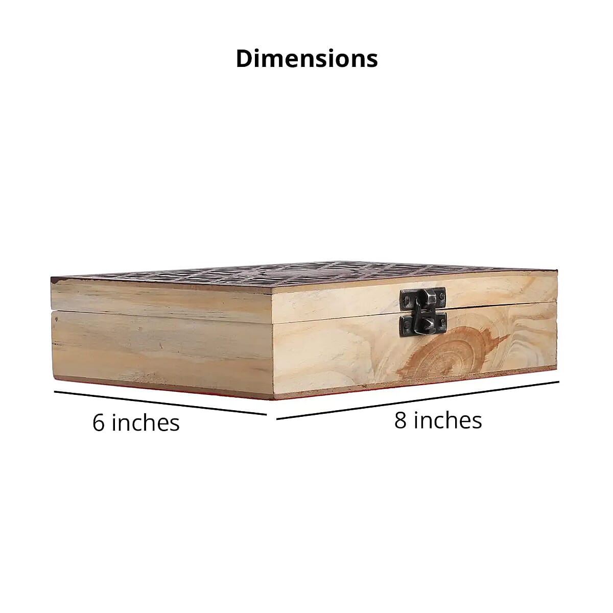 Natural Floral Abstract Pine Wooden Jewelry Box image number 4