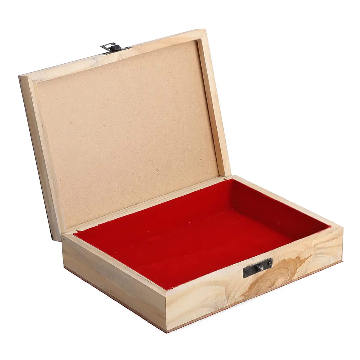 Natural Floral Abstract Pine Wooden Jewelry Box image number 5