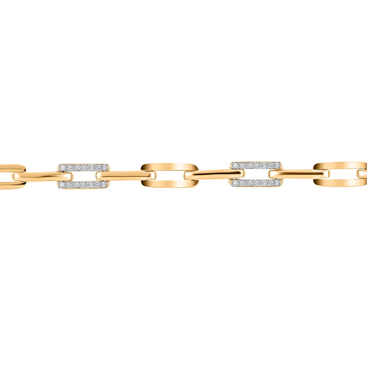 10K Yellow Gold G-H I2 Diamond Paperclip Bracelet (7.50 In) 8.80 Grams 0.50 ctw image number 2