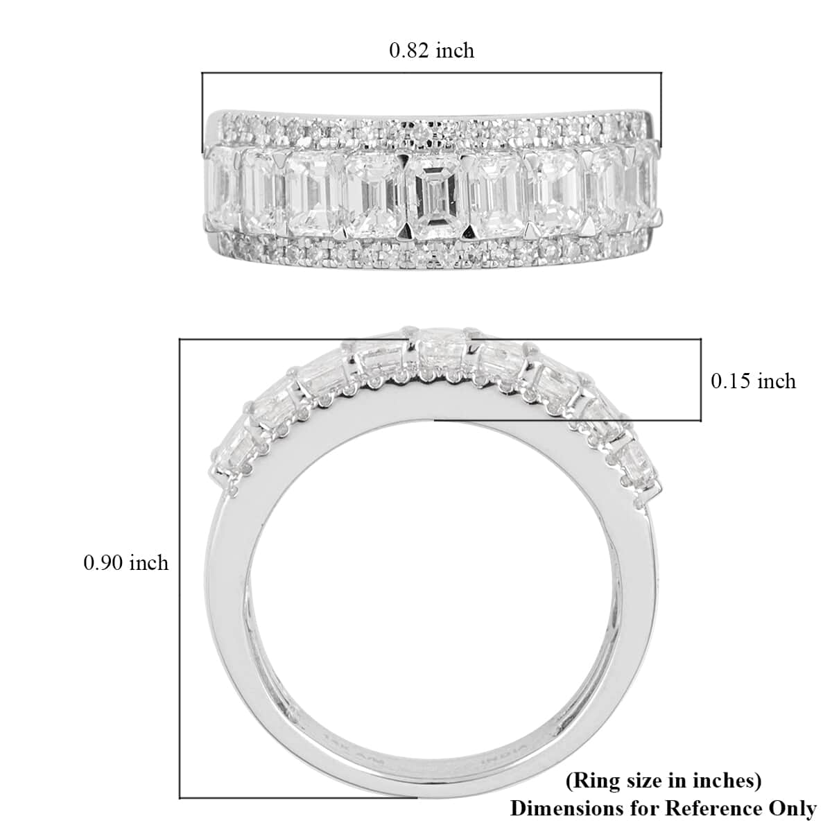 14K White Gold G-H I1-I2 Diamond Ring (Size 8.0) 4.50 Grams 2.00 ctw image number 5