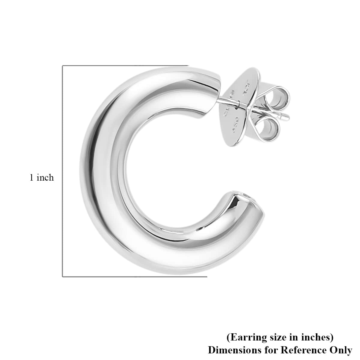 Mother’s Day Gift Simulated Diamond Hoop with Heart Clutch Back Earrings in Rhodium Over Sterling Silver 0.85 ctw image number 3