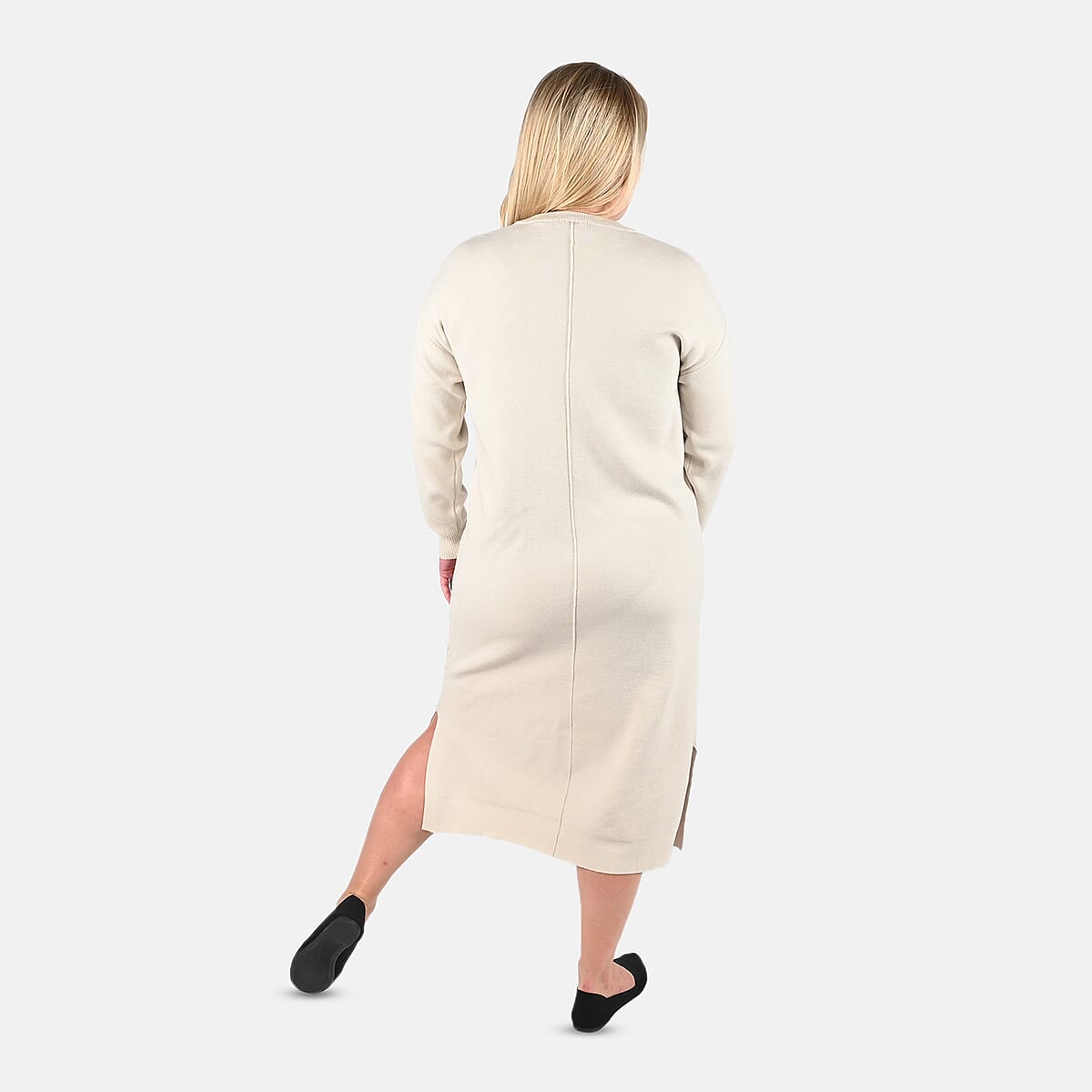 Tamsy Ivory Knit Tunic Sweater - XXL image number 1