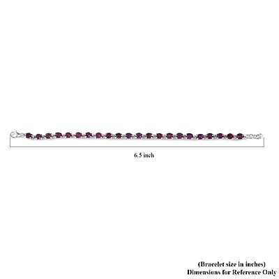 Orissa Rhodolite Garnet Link Bracelet in Platinum Over Sterling Silver (6.50 In) 8.00 ctw