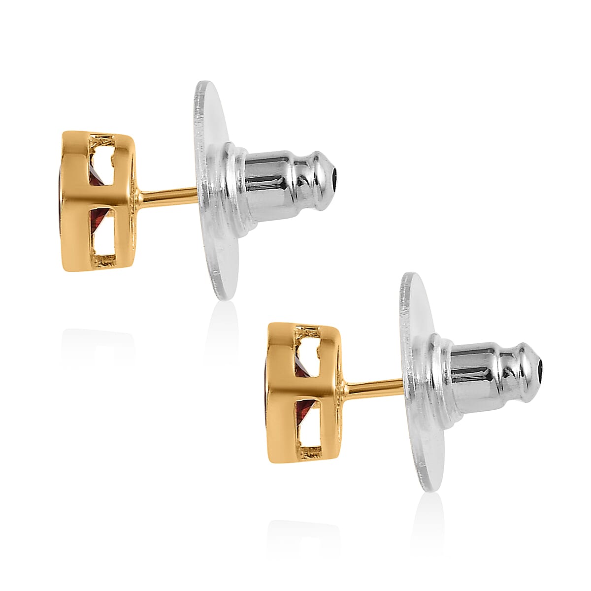 Orissa Rhodolite Garnet Stud Earrings in Vermeil Yellow Gold Over Sterling Silver 2.00 ctw image number 3