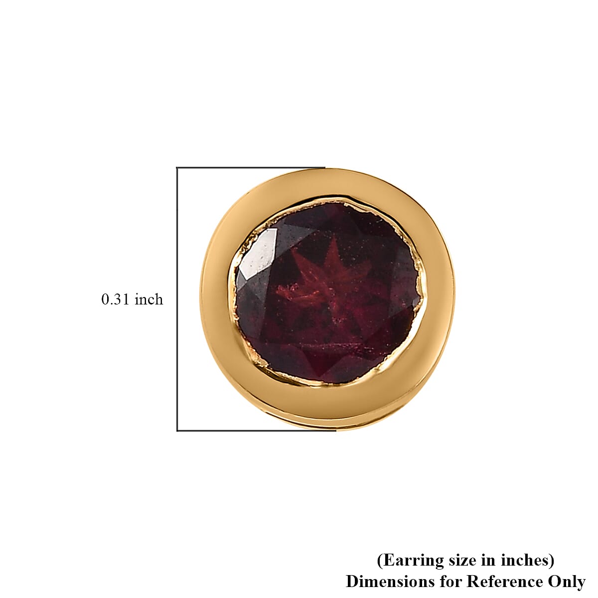 Orissa Rhodolite Garnet Stud Earrings in Vermeil Yellow Gold Over Sterling Silver 2.00 ctw image number 4