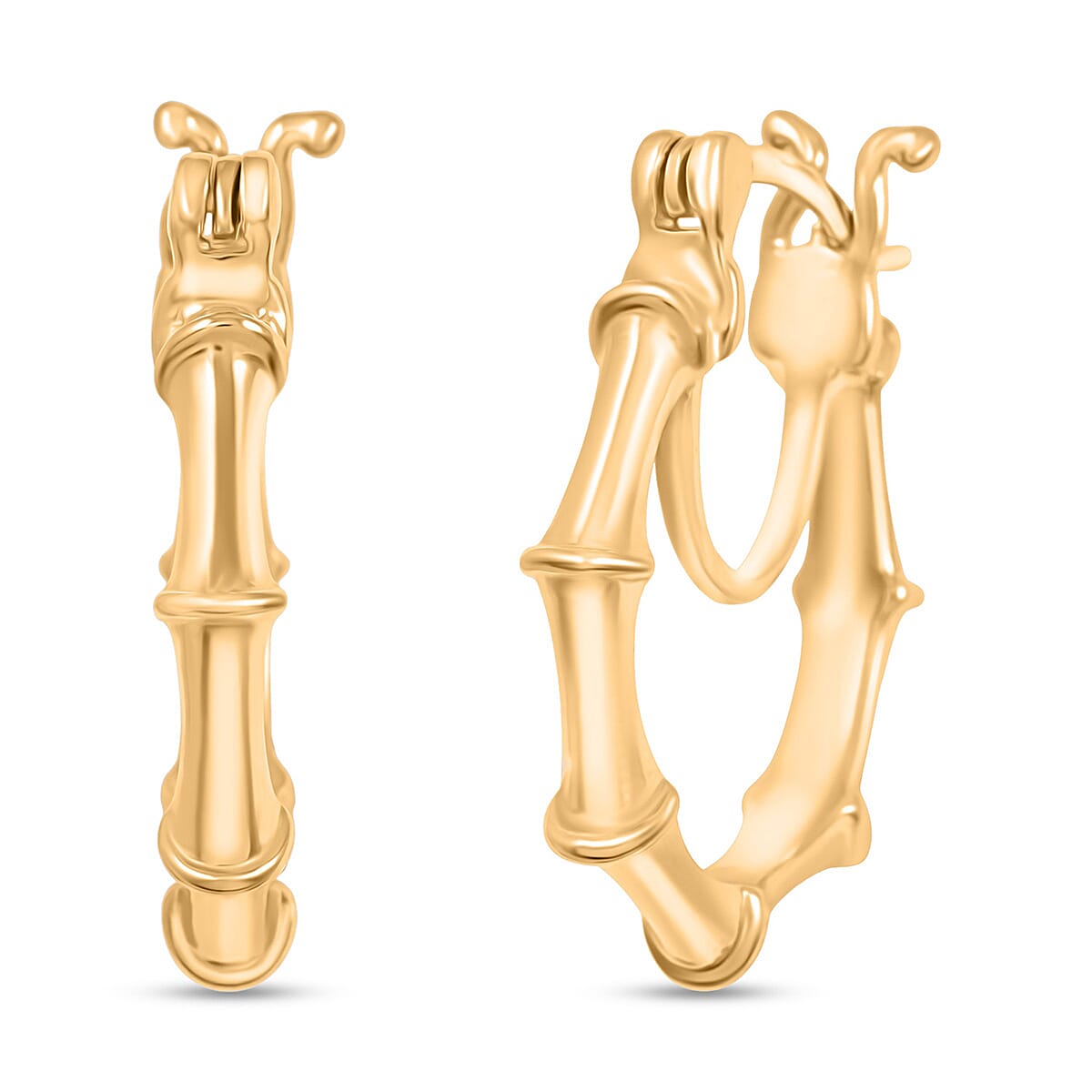 Sunday Child Vermeil Yellow Gold Over Sterling Silver Inside Out Hoop Earrings 5.25 Grams image number 0