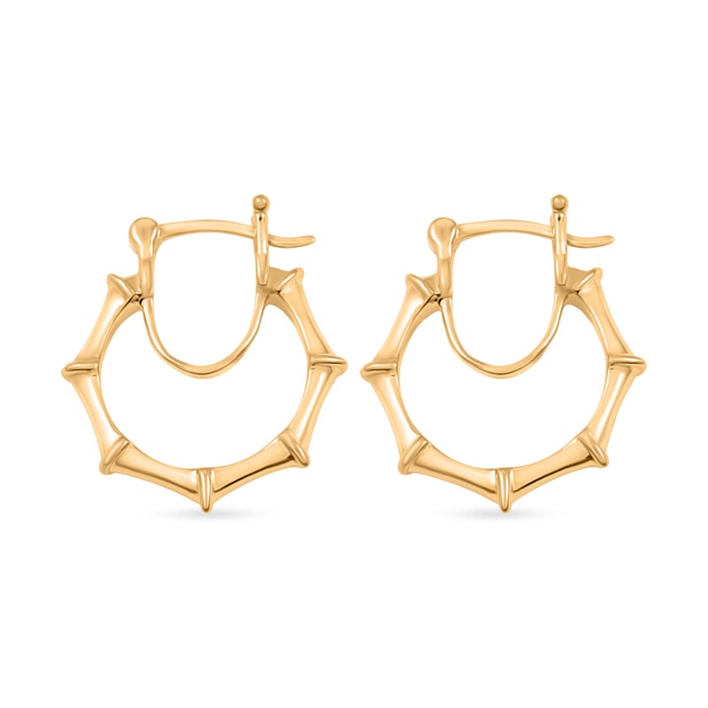 Sunday Child Vermeil Yellow Gold Over Sterling Silver Inside Out Hoop Earrings 5.25 Grams