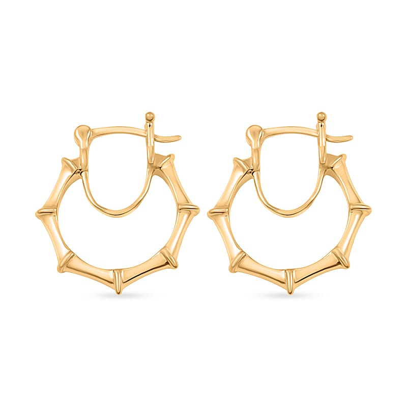 Sunday Child Vermeil Yellow Gold Over Sterling Silver Inside Out Hoop Earrings 5.25 Grams