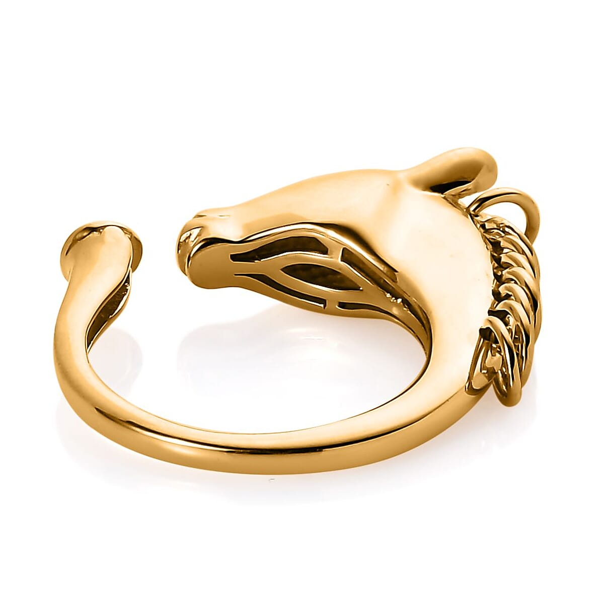 Vermeil Yellow Gold Over Sterling Silver Horse Ring (Size 7.0) 5 Grams image number 4