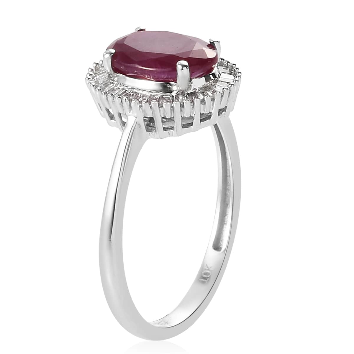 Jessica Exclusive Pick Luxoro 10K White Gold Premium Mundarara Ruby and Diamond Ring (Size 7.0) 2.40 ctw image number 3