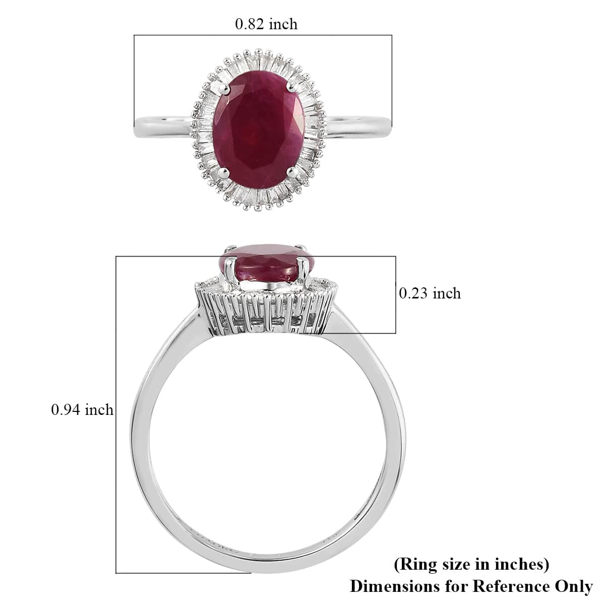 Jessica Exclusive Pick Luxoro 10K White Gold Premium Mundarara Ruby and Diamond Ring (Size 7.0) 2.40 ctw image number 5