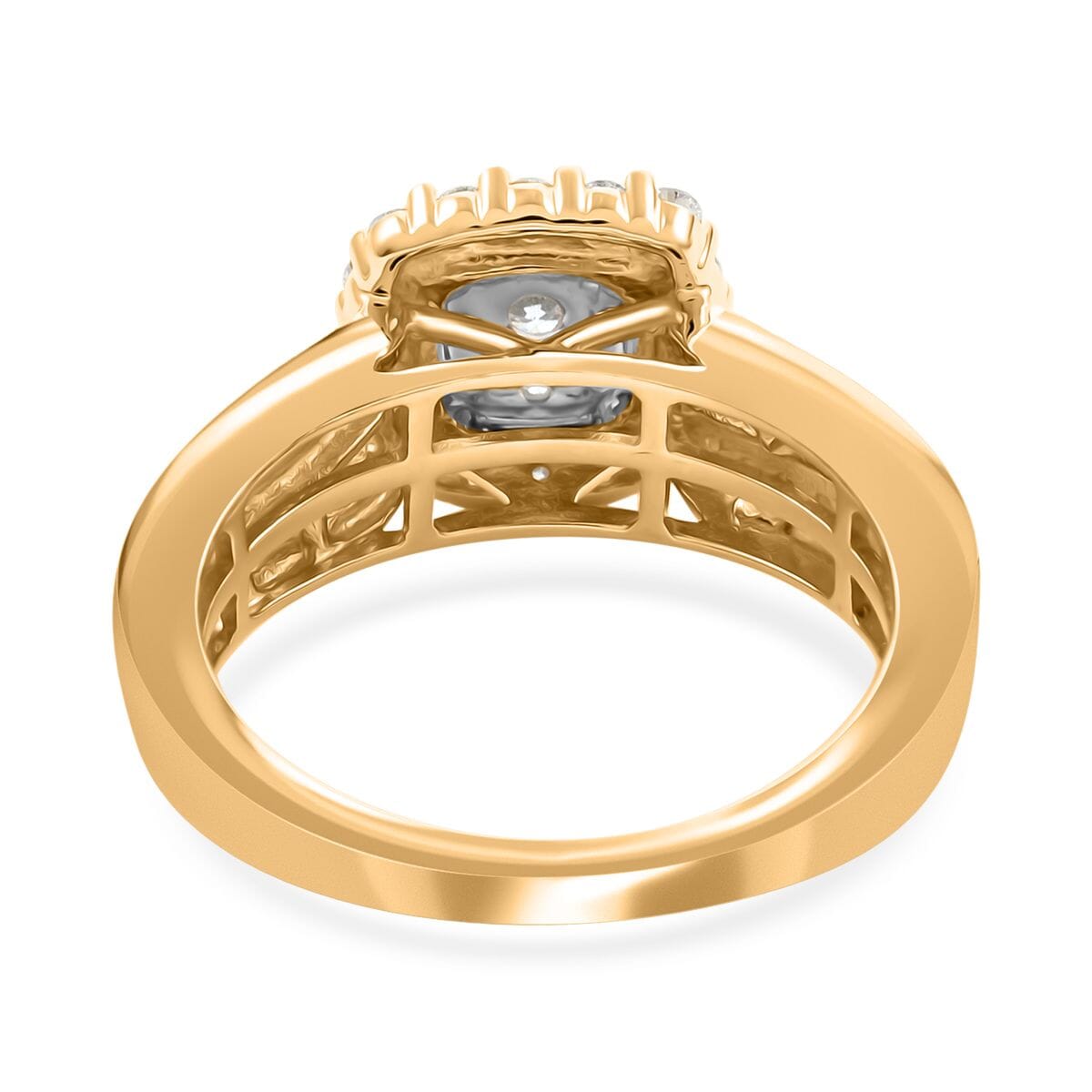 10K Yellow and White Gold Diamond Cluster Ring 4.40 Grams 1.00 ctw image number 4