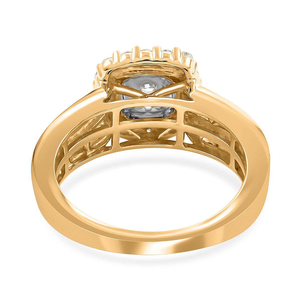 10K Yellow and White Gold Diamond Cluster Ring (Size 7.0) 4.40 Grams 1.00 ctw image number 4