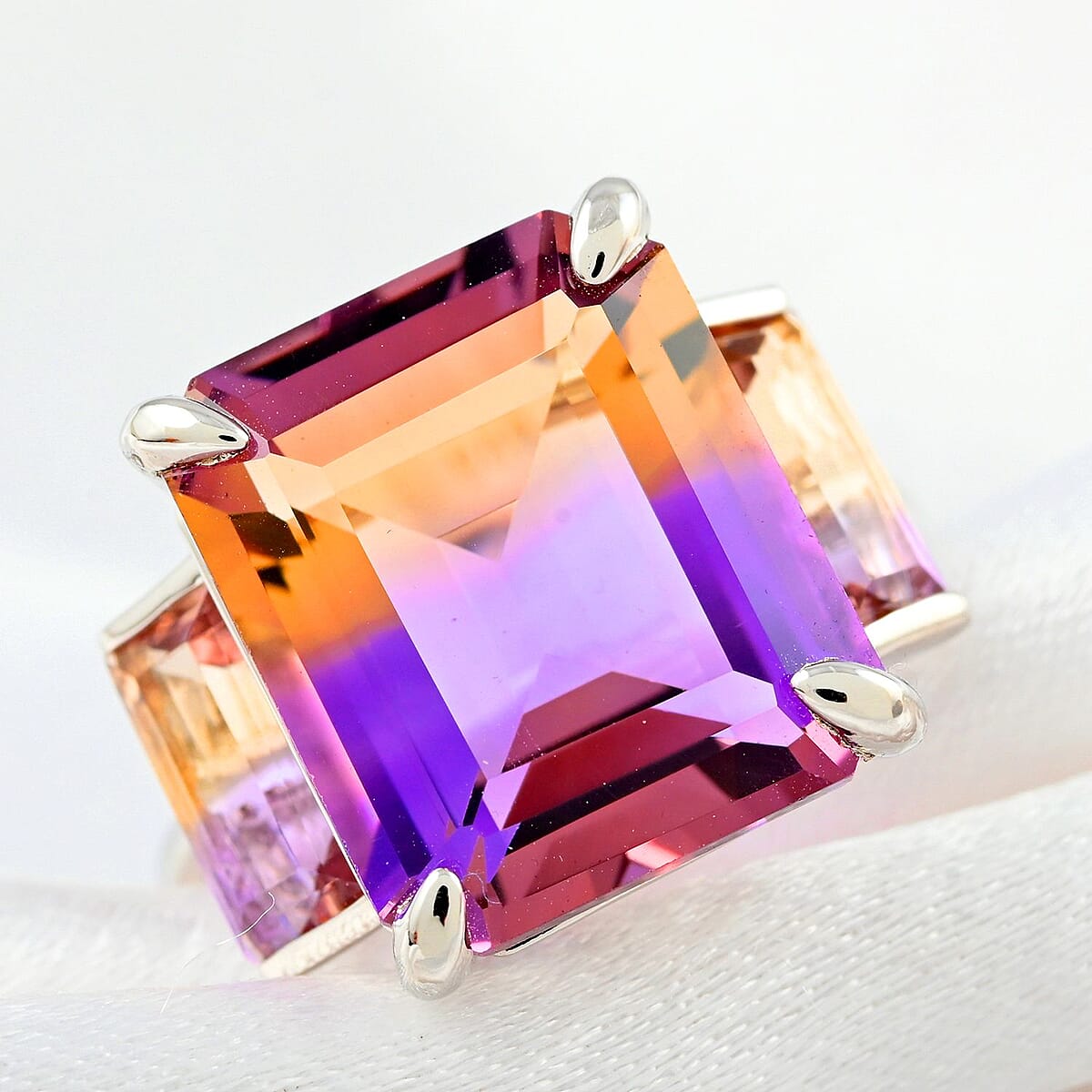 Anahi Ametrine Trilogy Ring in Sterling Silver 11.00 ctw image number 1