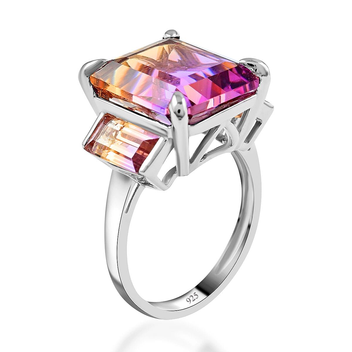 Anahi Ametrine Trilogy Ring in Sterling Silver 11.00 ctw image number 3