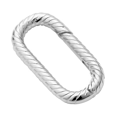 Rhodium Over Sterling Silver Rounded Rectangle Shape Clasp