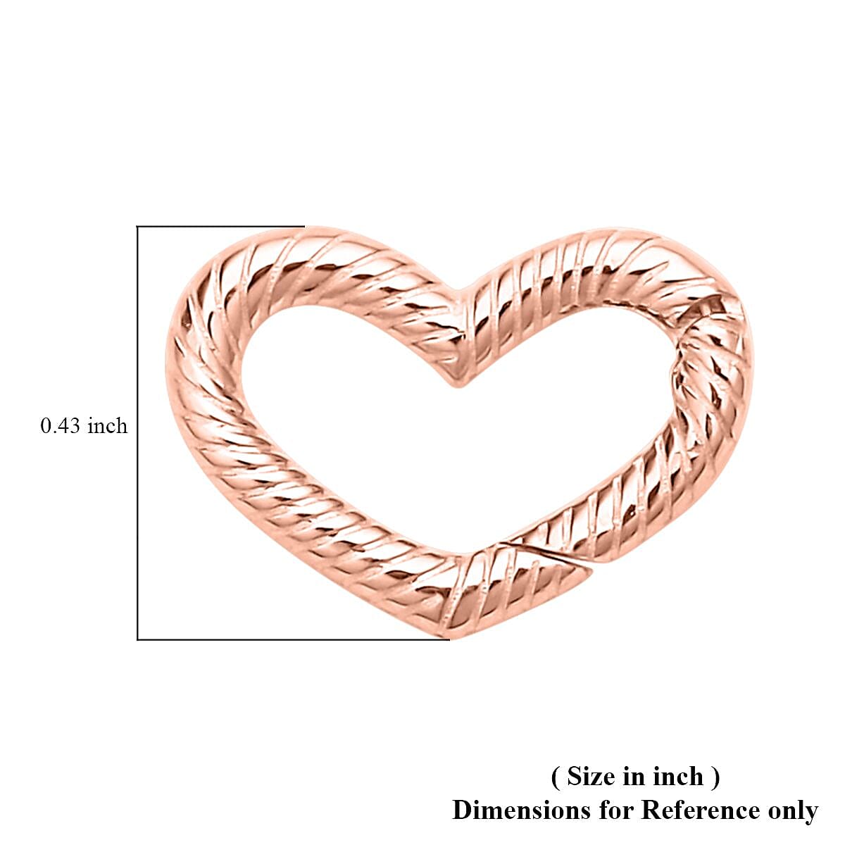 14K Rose Gold Over Sterling Silver Heart Shape Clasp image number 2